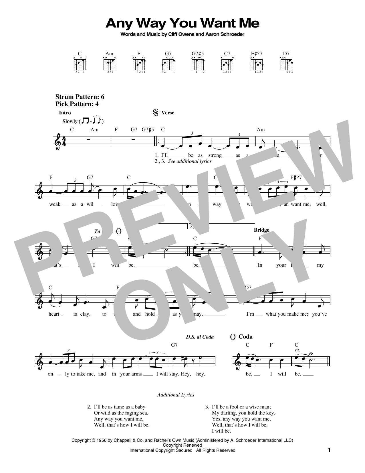 Download Elvis Presley Any Way You Want Me Sheet Music