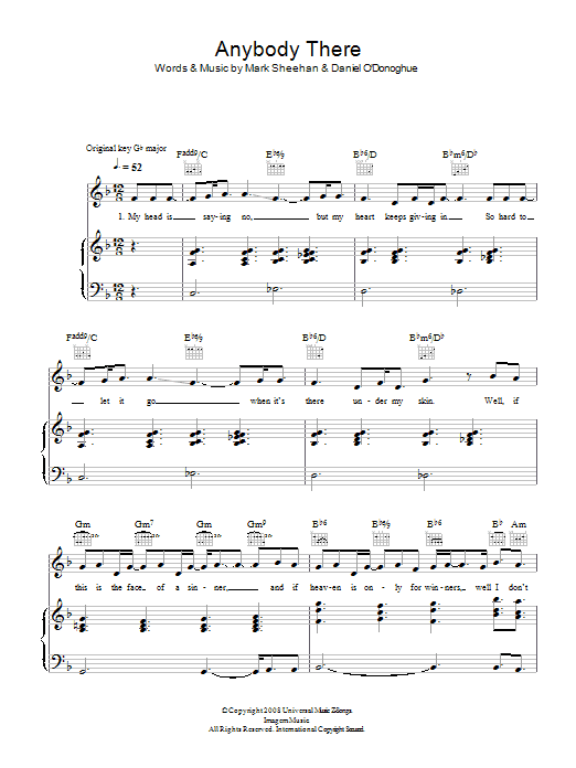Download The Script Anybody There Sheet Music