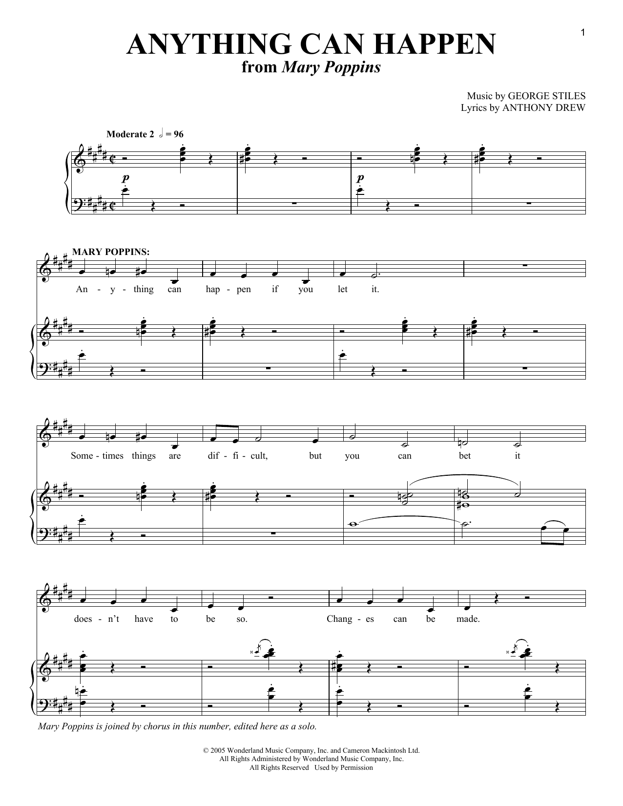 Download Stiles & Drewe Anything Can Happen Sheet Music