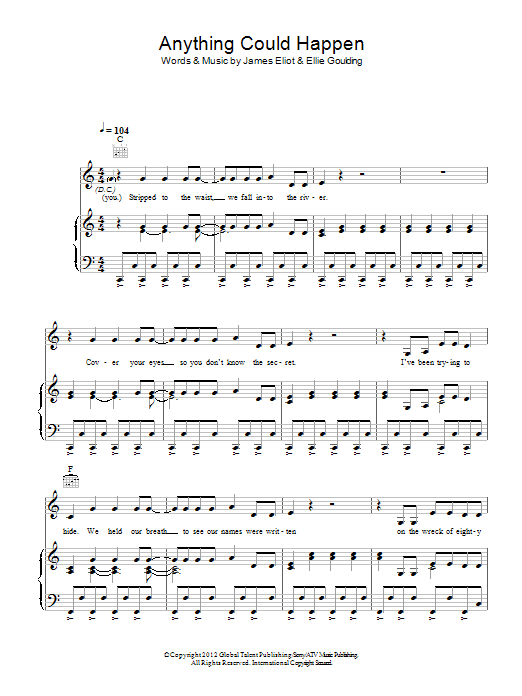 Download Ellie Goulding Anything Could Happen Sheet Music