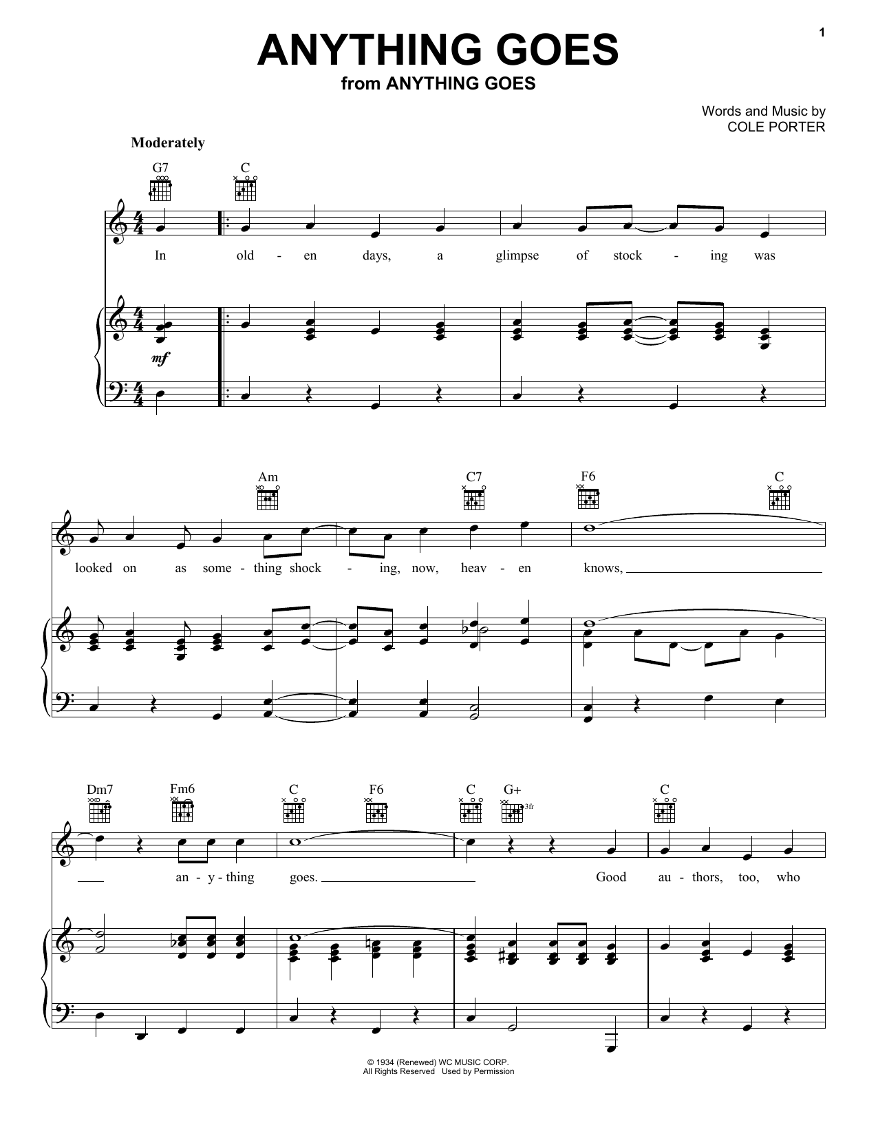 Download Frank Sinatra Anything Goes Sheet Music