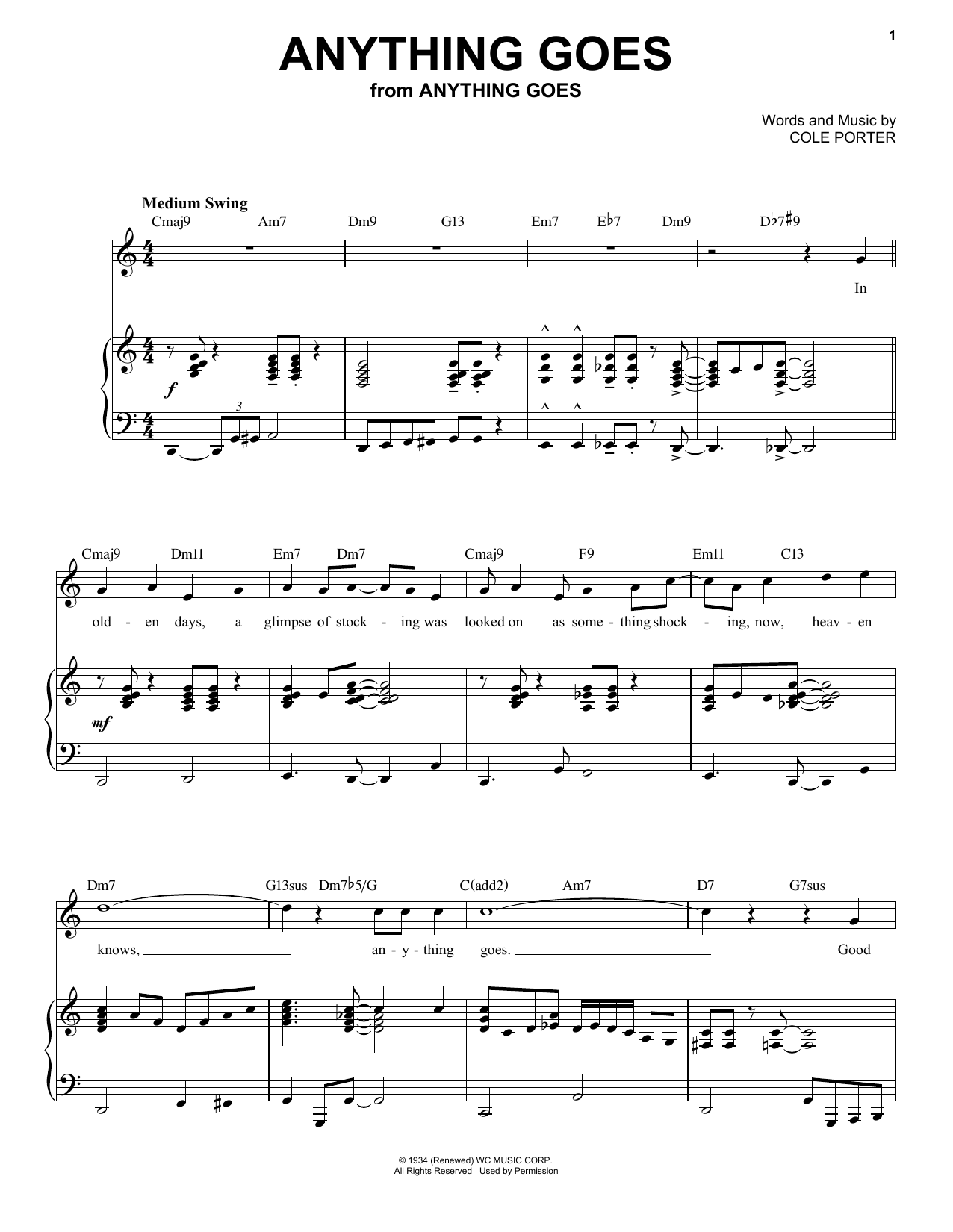 Download Cole Porter Anything Goes [Jazz version] (arr. Bren Sheet Music