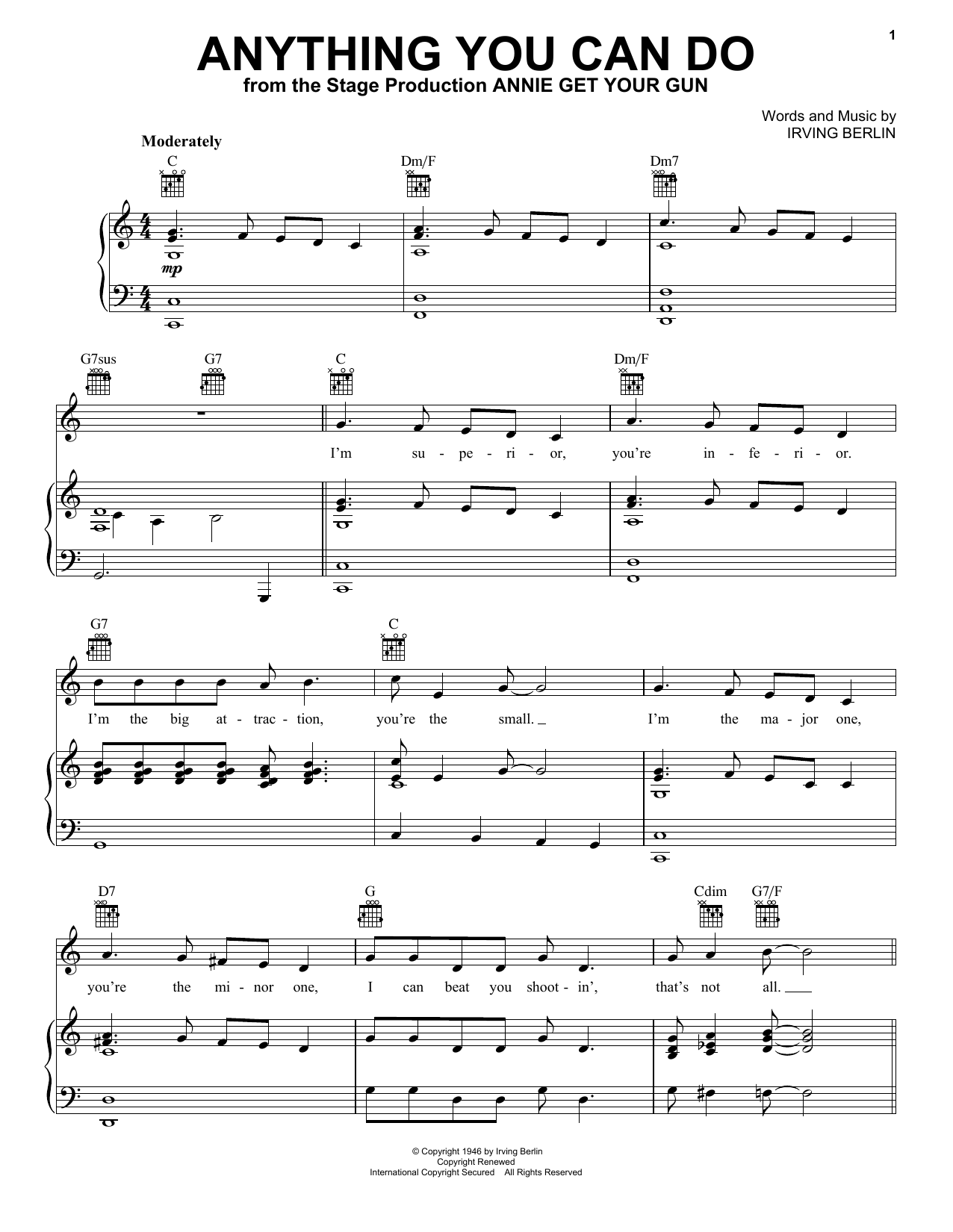 Download Ethel Merman Anything You Can Do Sheet Music