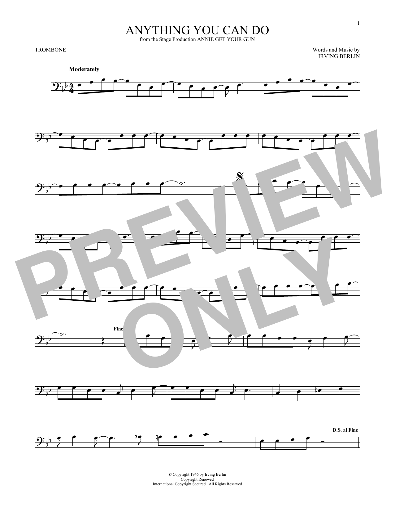 Download Irving Berlin Anything You Can Do Sheet Music