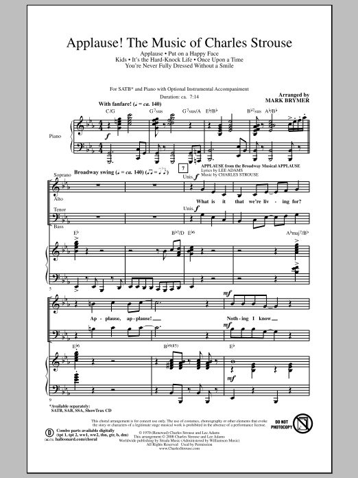 Download Mark Brymer Applause! - The Music of Charles Strous Sheet Music