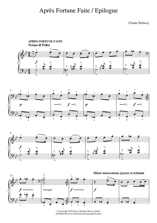 Download Claude Debussy Apres Fortune Faite/ Epilogue Sheet Music