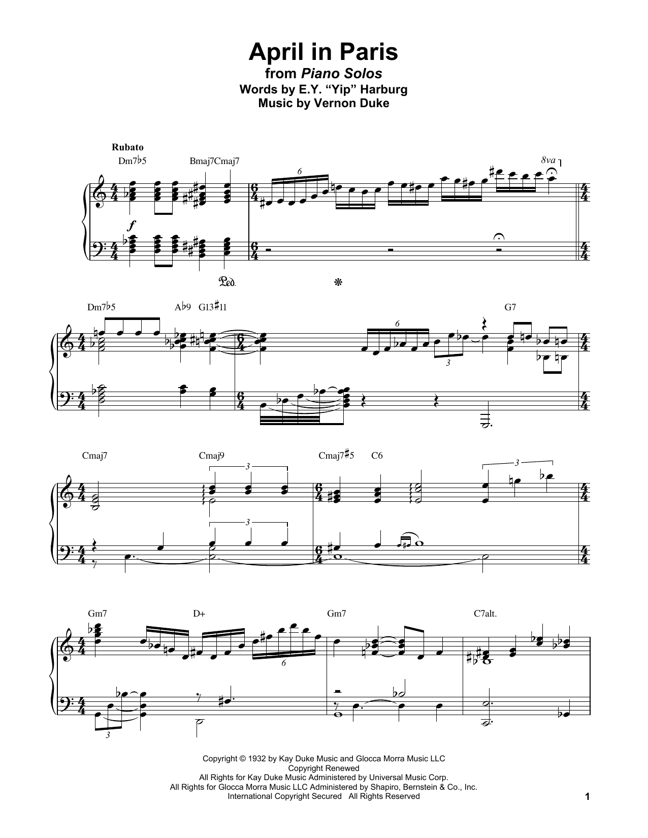 Download Bud Powell April In Paris Sheet Music