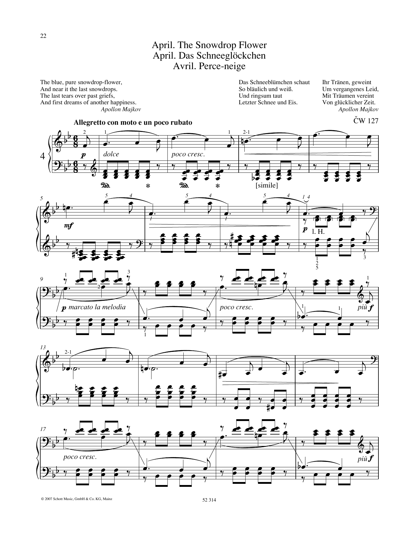 Download Pyotr Il'yich Tchaikovsky April Sheet Music