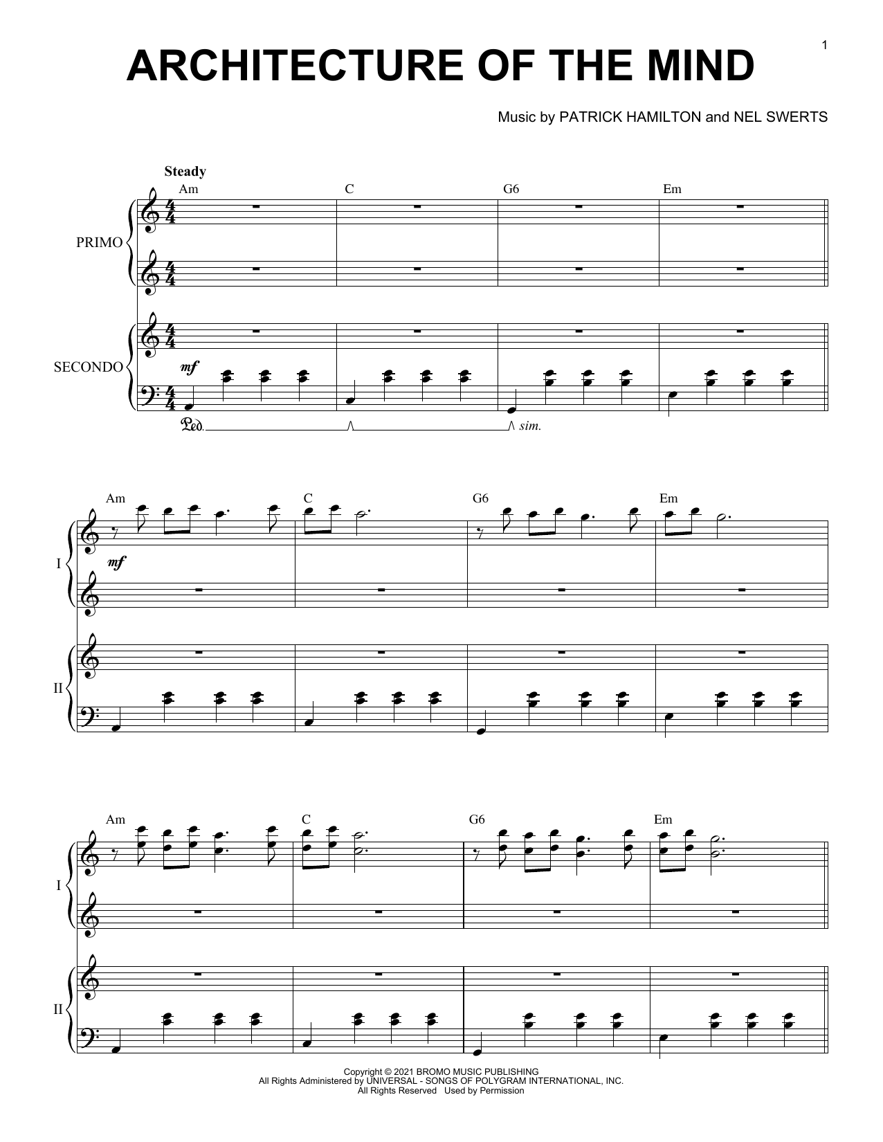 Download Patrick Hamilton & Nel Swerts Architecture of the Mind Sheet Music