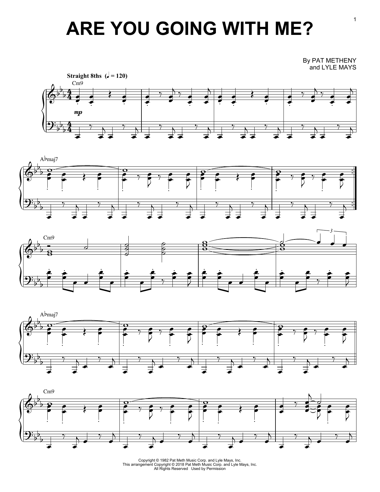 Download Pat Metheny Are You Going With Me? Sheet Music