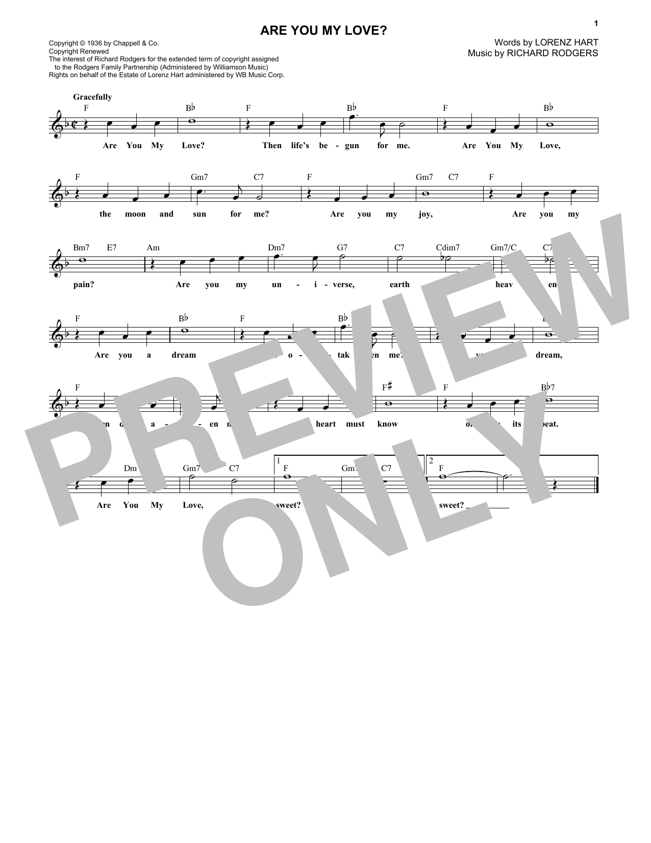 Download Rodgers & Hart Are You My Love? Sheet Music