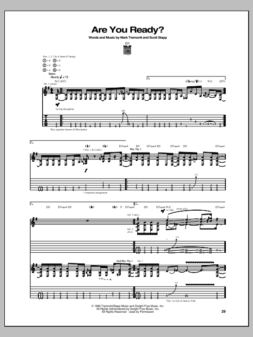 Download Creed Are You Ready? Sheet Music