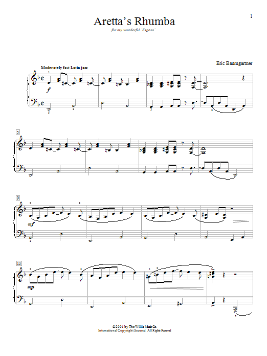 Download Eric Baumgartner Aretta's Rhumba Sheet Music