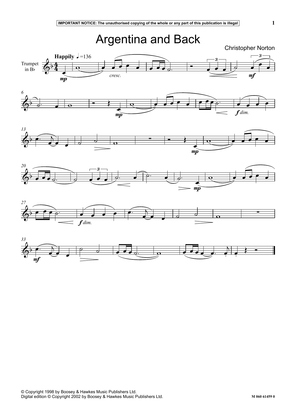 Download Christopher Norton Argentina And Back Sheet Music