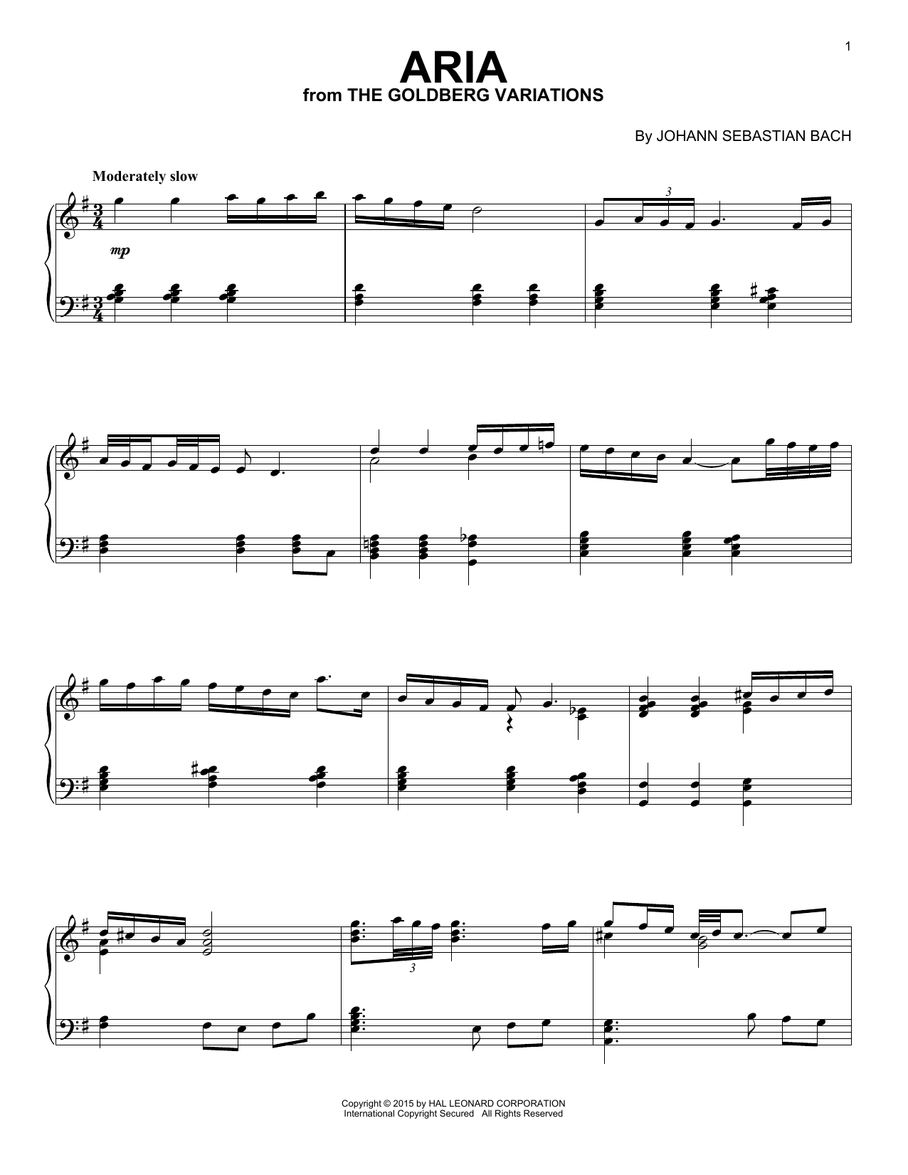 Download Johann Sebastian Bach Aria [Jazz version] Sheet Music