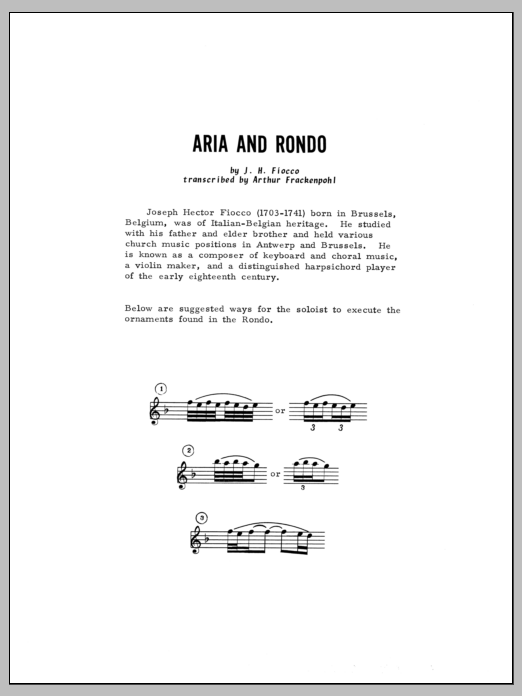 Download Arthur Frackenpohl Aria And Rondo - Piano Sheet Music