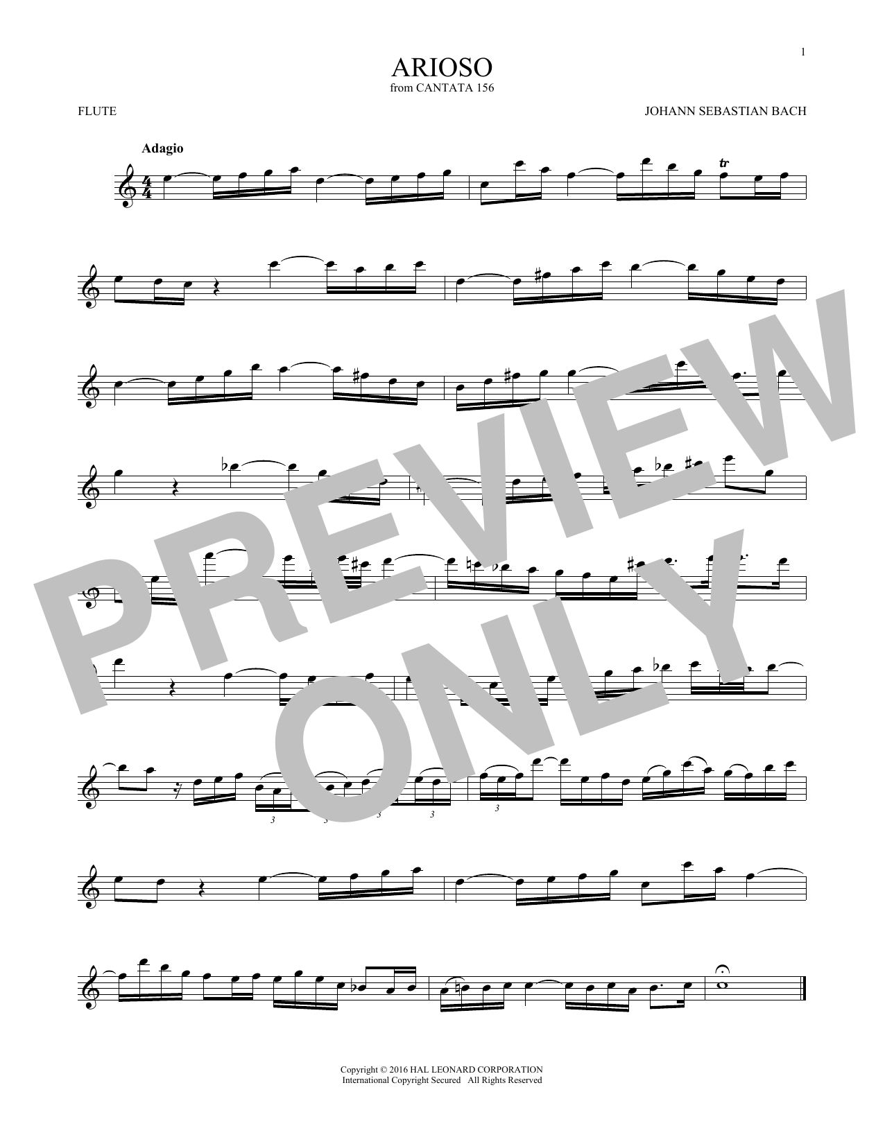 Download Johann Sebastian Bach Arioso Sheet Music