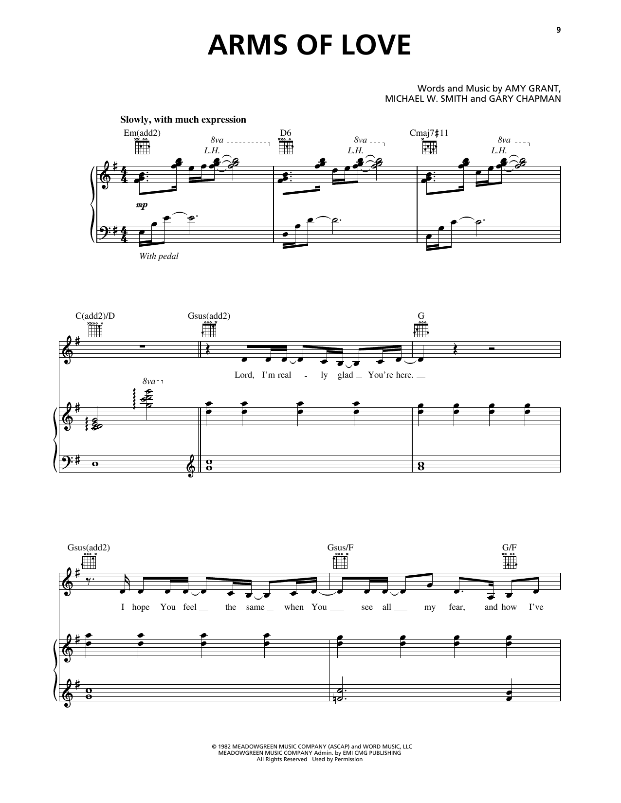 Download Amy Grant Arms Of Love Sheet Music