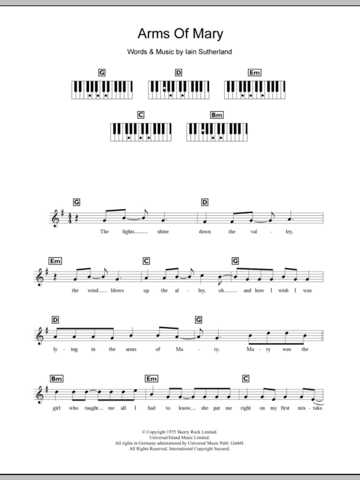 Download Boyzone Arms Of Mary Sheet Music