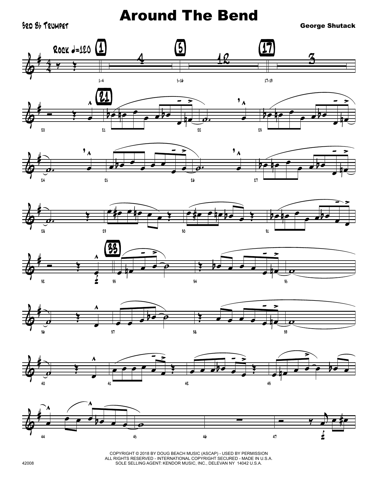 Download George Shutack Around The Bend - 3rd Bb Trumpet Sheet Music
