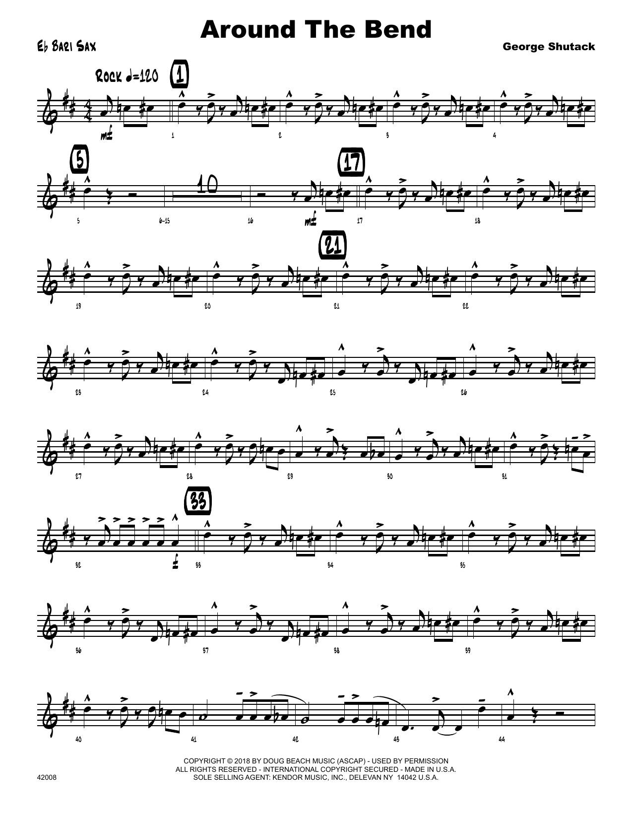 Download George Shutack Around The Bend - Eb Baritone Saxophone Sheet Music
