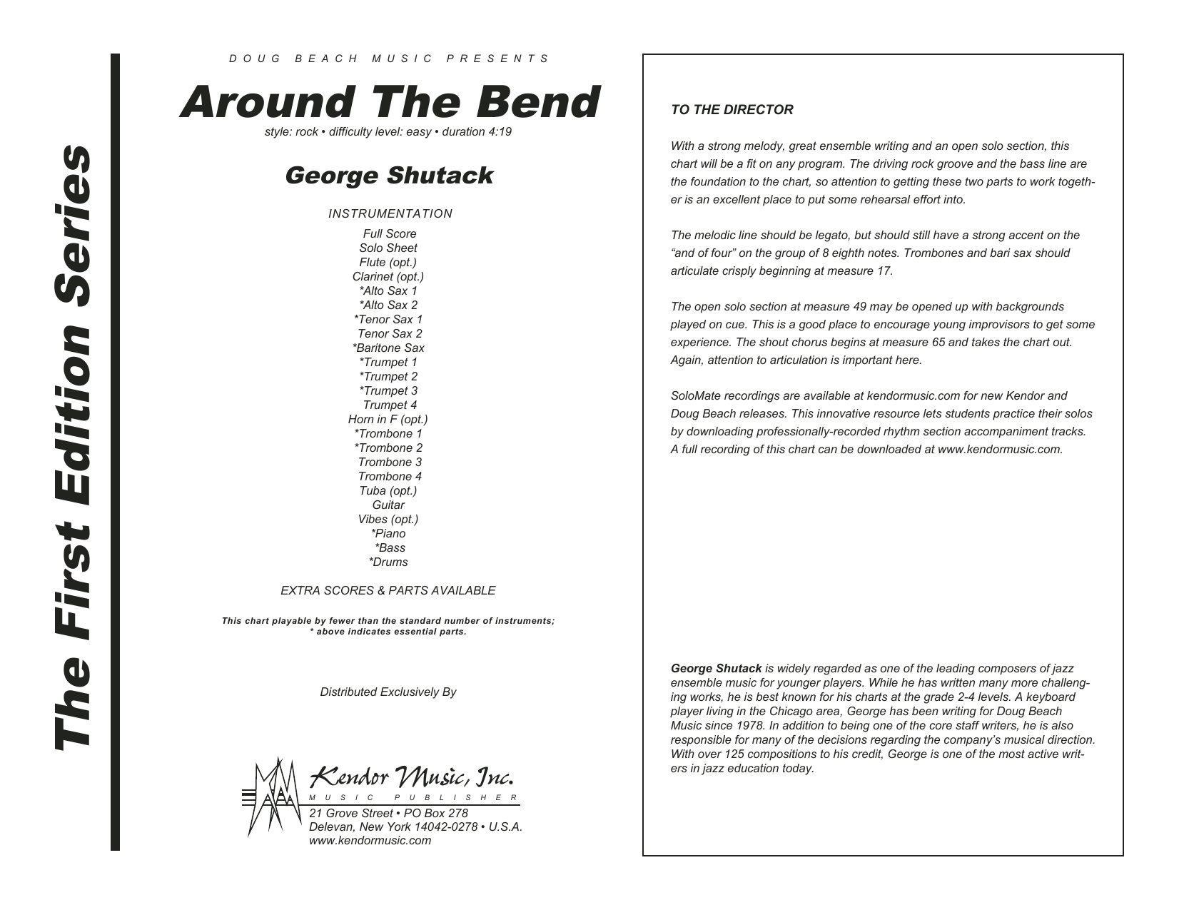 Download George Shutack Around The Bend - Full Score Sheet Music