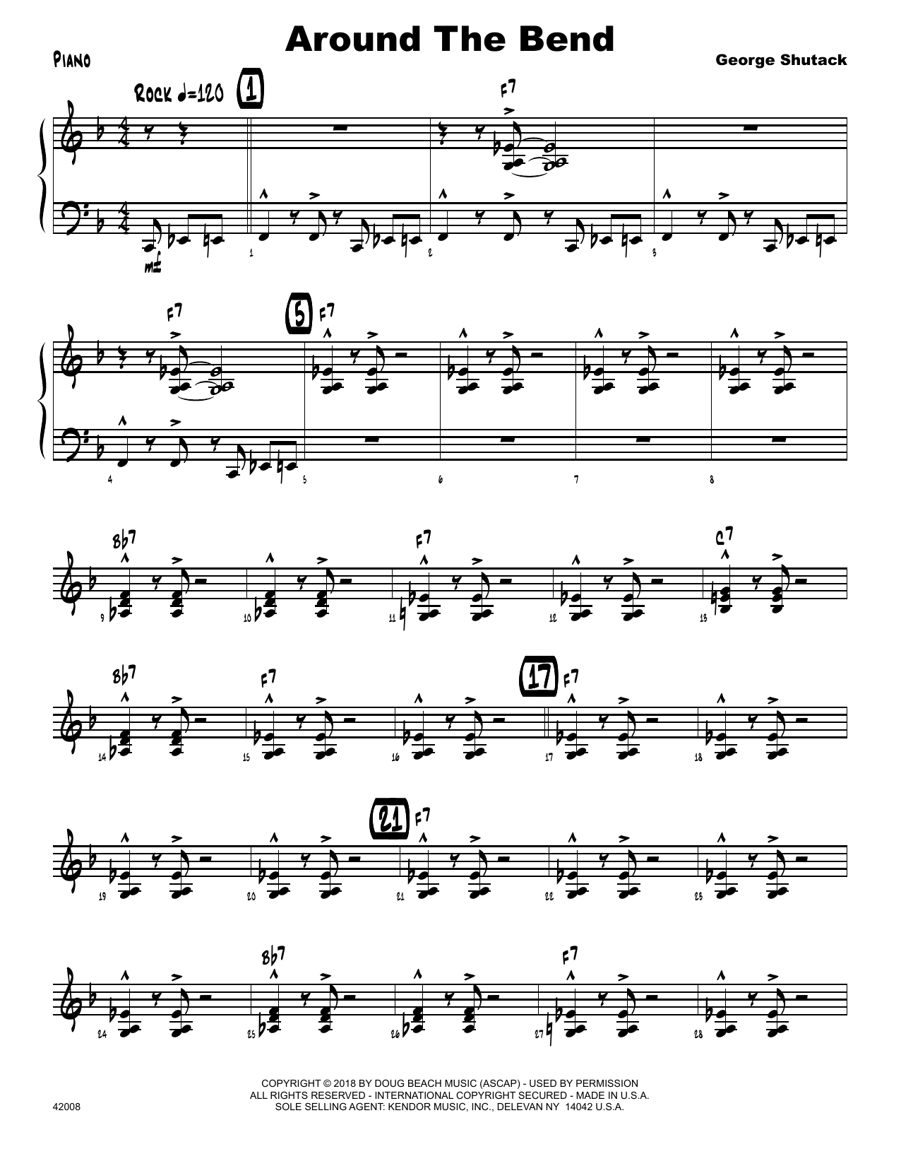 Download George Shutack Around The Bend - Piano Sheet Music