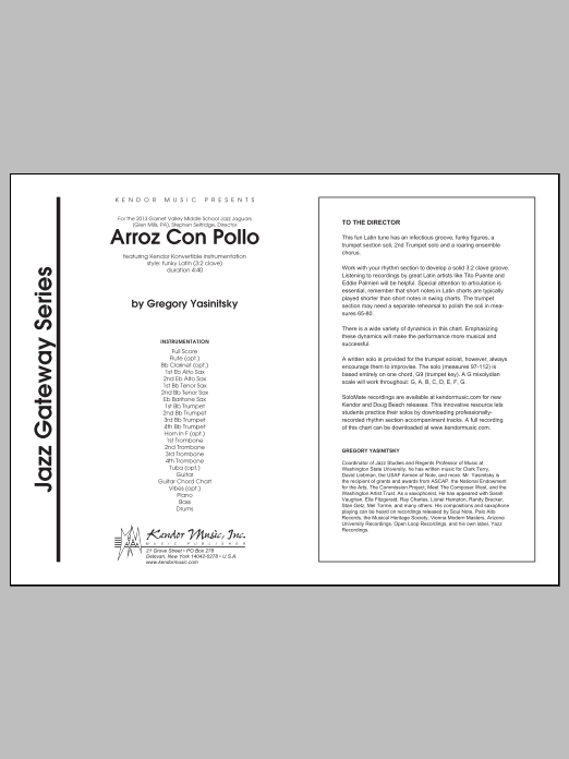 Download Gregory Yasinitsky Arroz Con Pollo - Conductor Score (Full Sheet Music