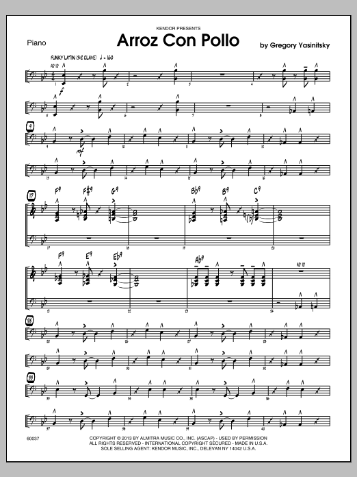 Download Gregory Yasinitsky Arroz Con Pollo - Piano Sheet Music