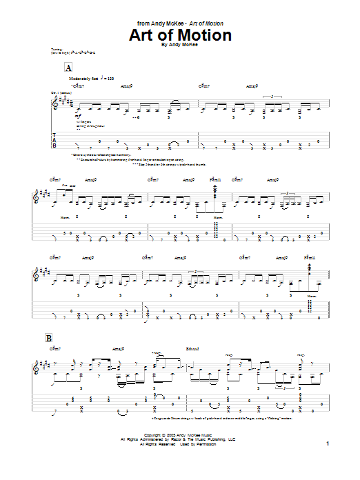 Download Andy McKee Art Of Motion Sheet Music