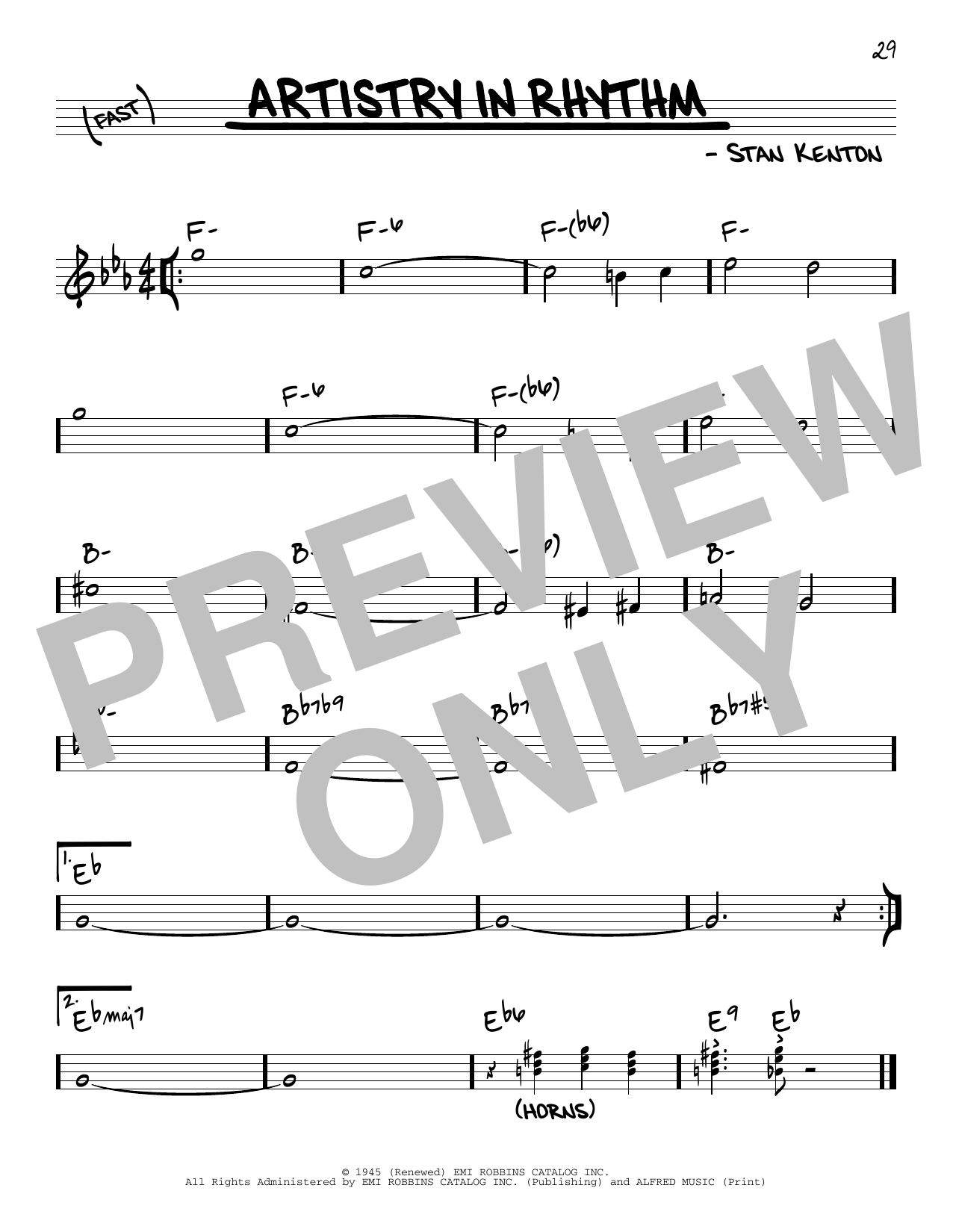 Download Stan Kenton Artistry In Rhythm Sheet Music
