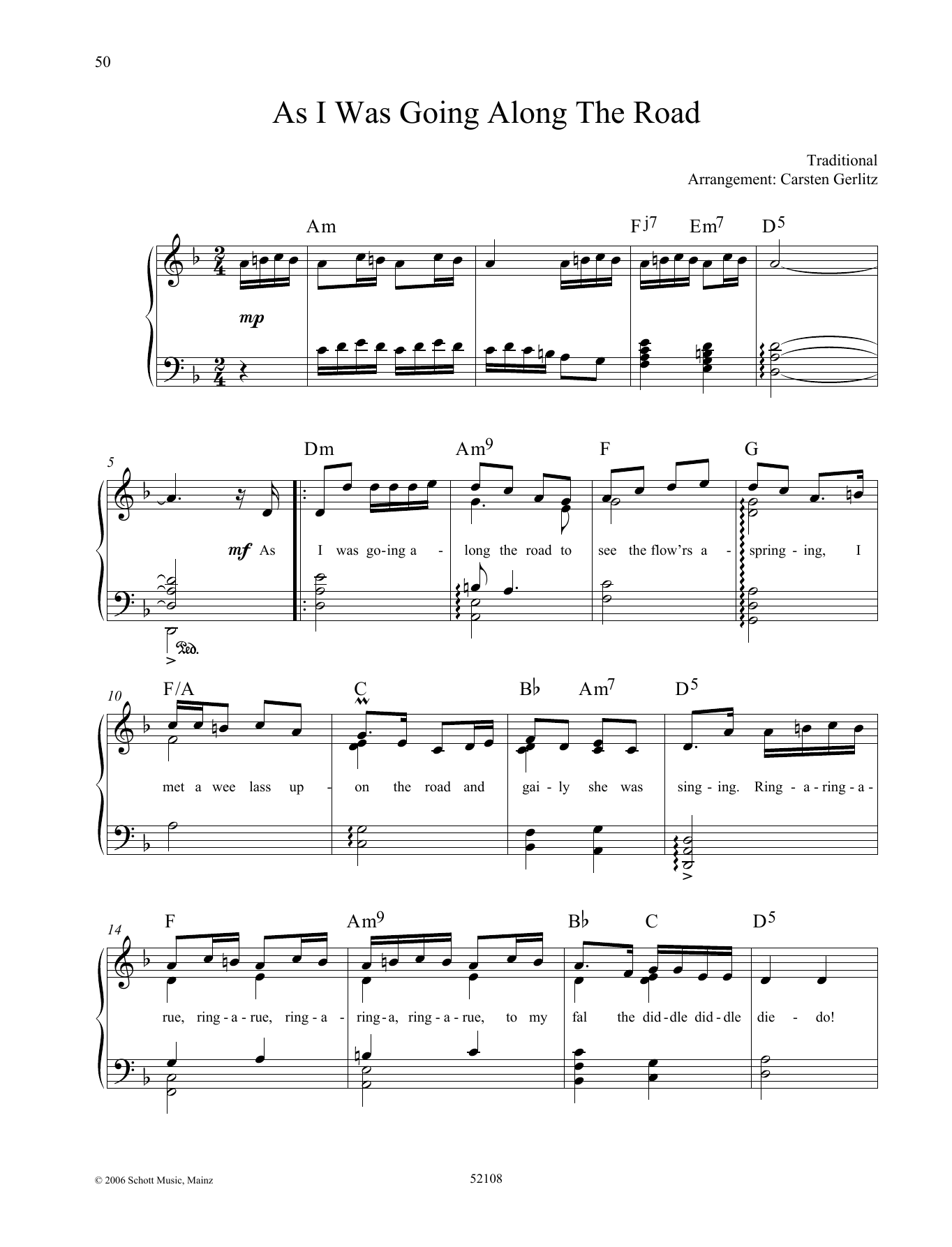 Download Carsten Gerlitz As I Was Going Along The Road Sheet Music