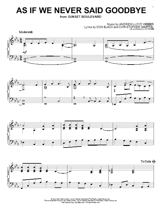 Download Glee Cast As If We Never Said Goodbye Sheet Music