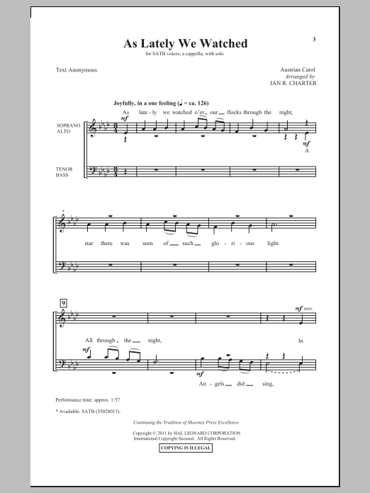 Download Ian R. Charter As Lately We Watched Sheet Music