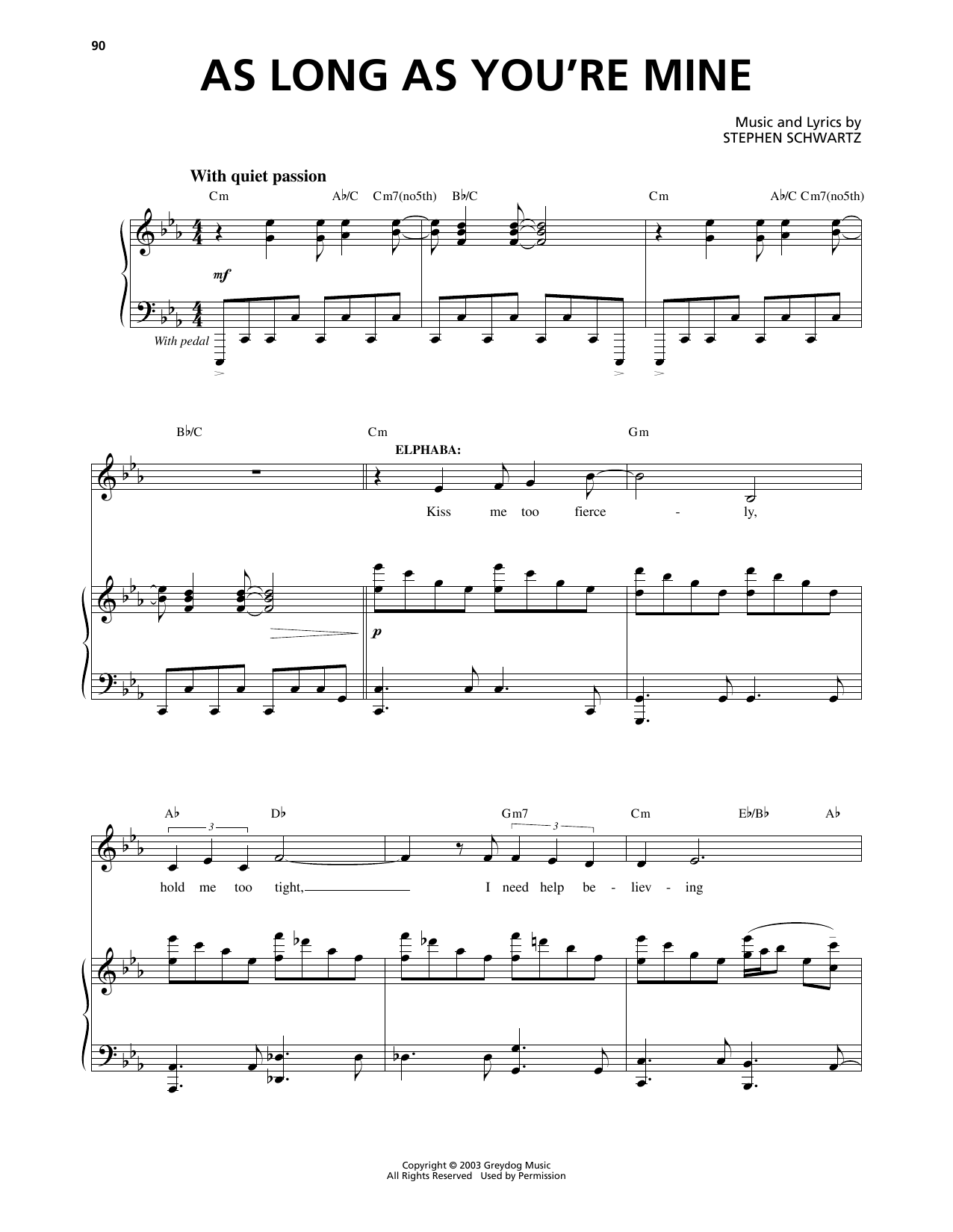 Download Stephen Schwartz As Long As You're Mine (from Wicked) Sheet Music