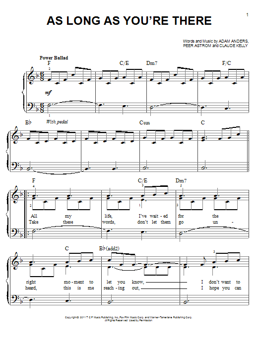 Download Glee Cast As Long As You're There Sheet Music