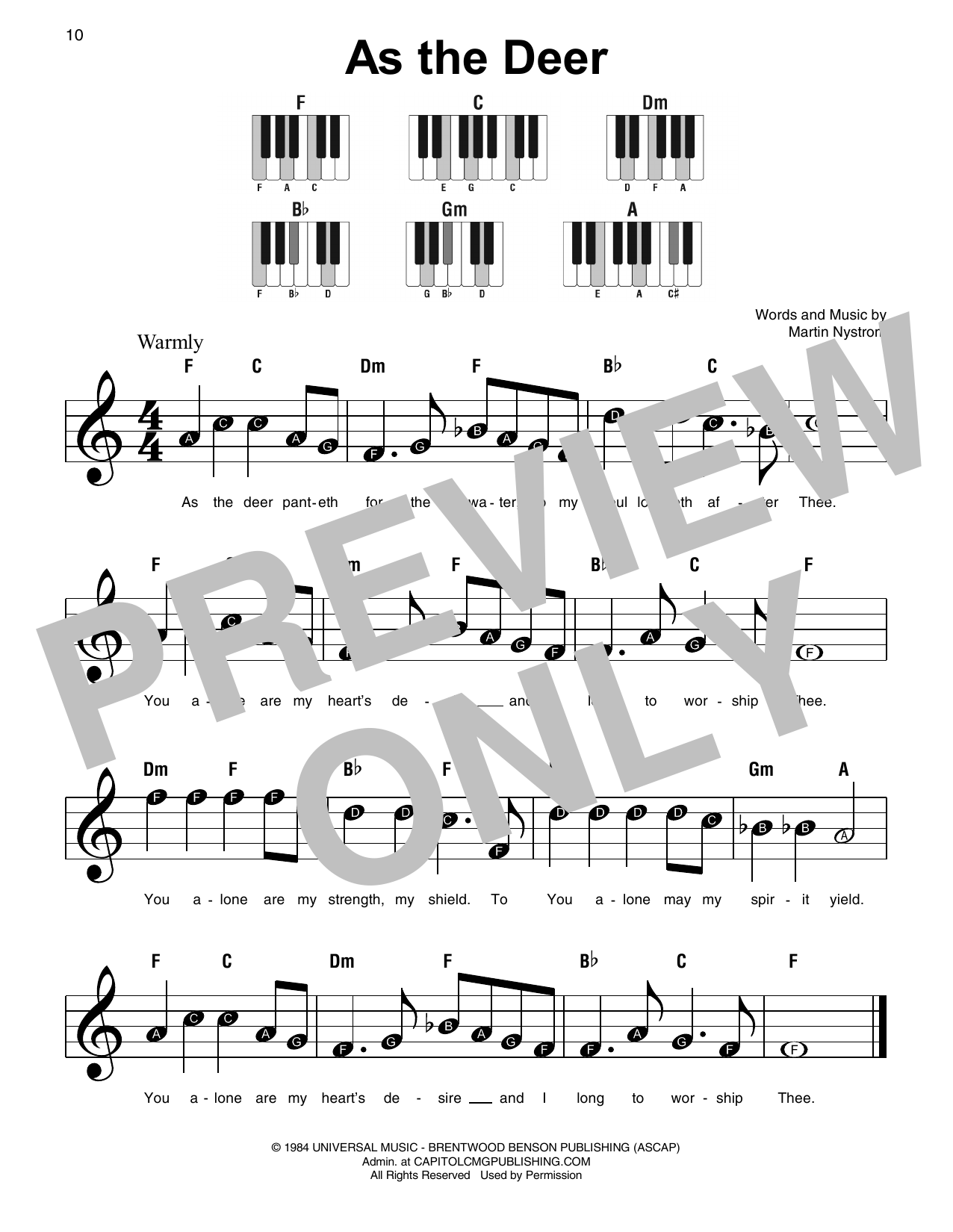 Download Martin Nystrom As The Deer Sheet Music
