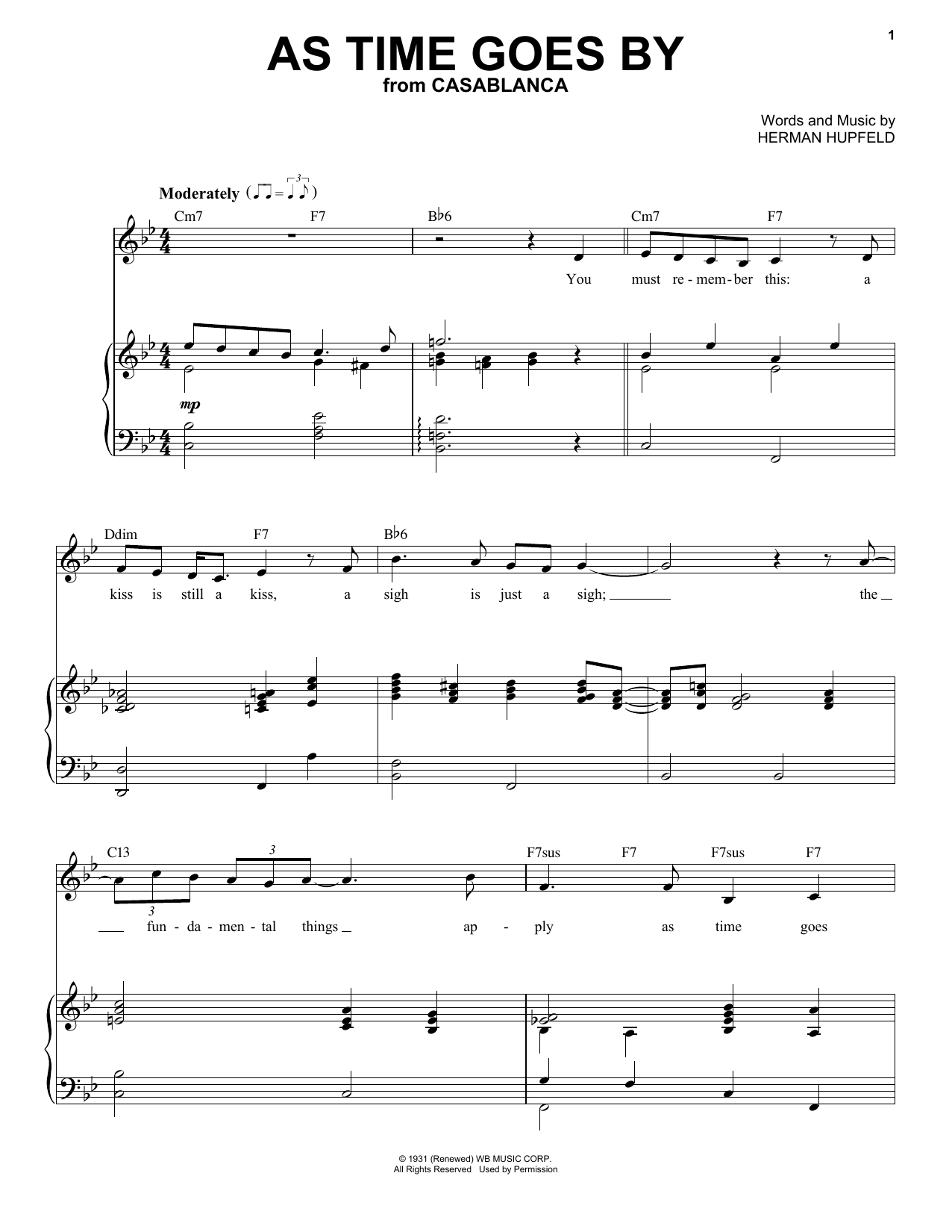 Download Frank Sinatra As Time Goes By Sheet Music