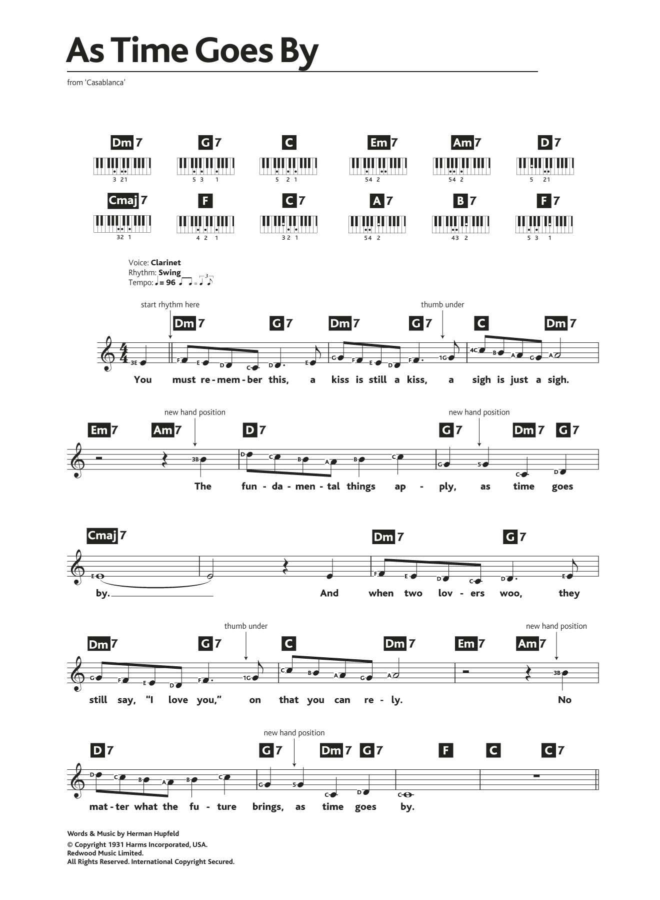 Download Herman Hupfeld As Time Goes By Sheet Music