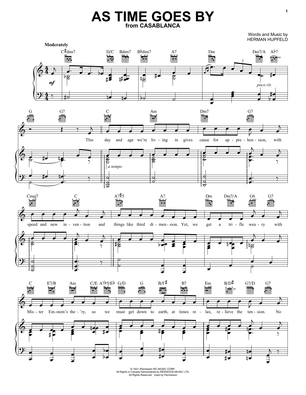 Download Rod Stewart As Time Goes By Sheet Music