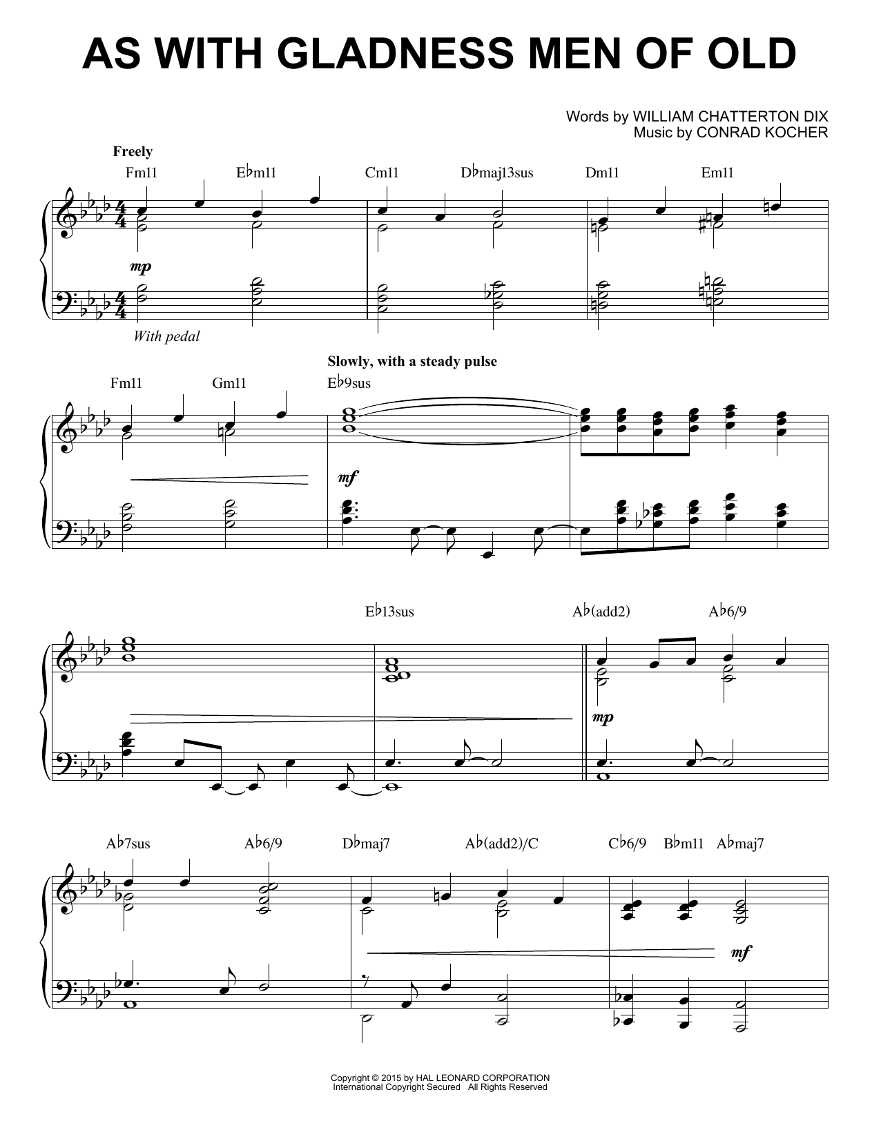 Download Conrad Kocher As With Gladness Men Of Old [Jazz versi Sheet Music