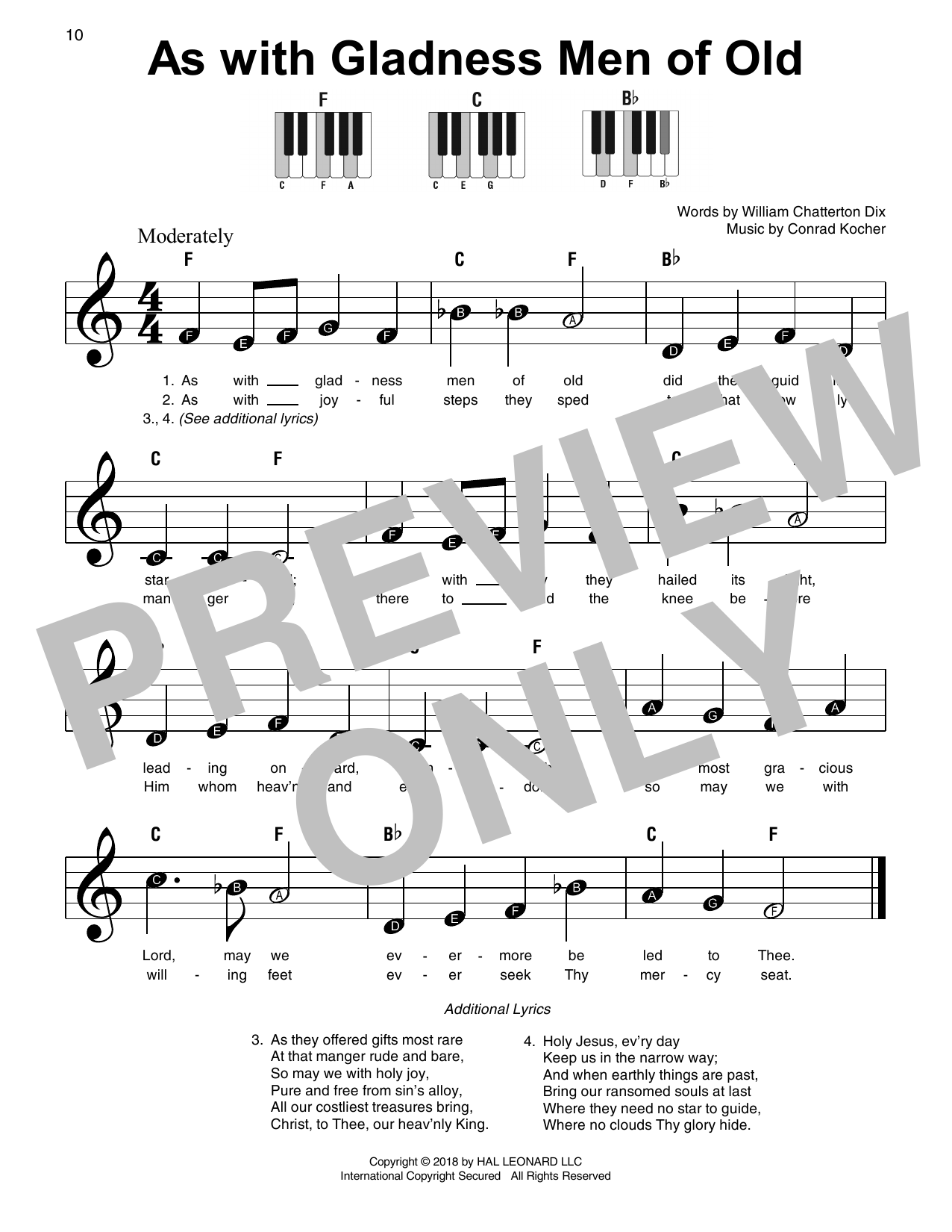 Download William Chatterton Dix As With Gladness Men Of Old Sheet Music