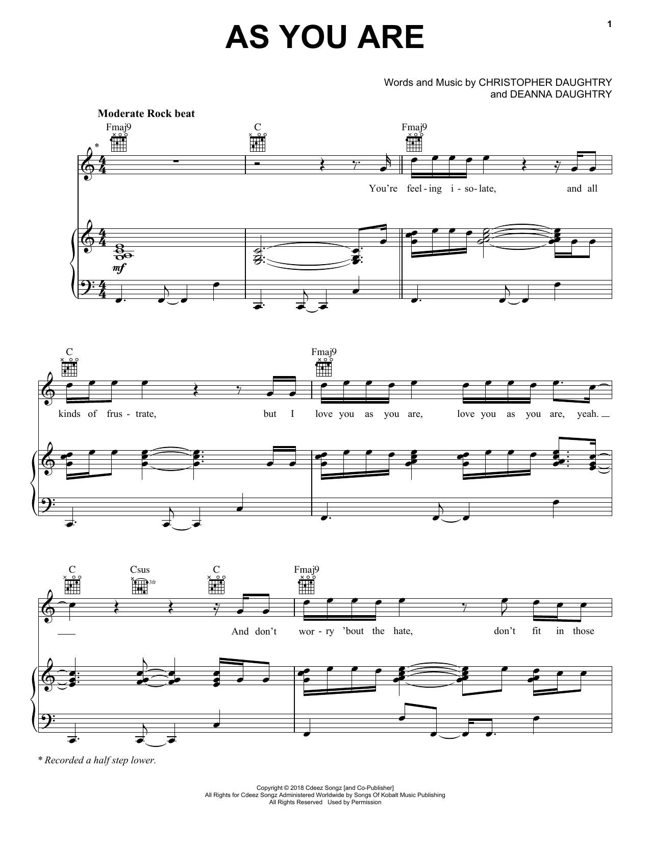 Download Daughtry As You Are Sheet Music