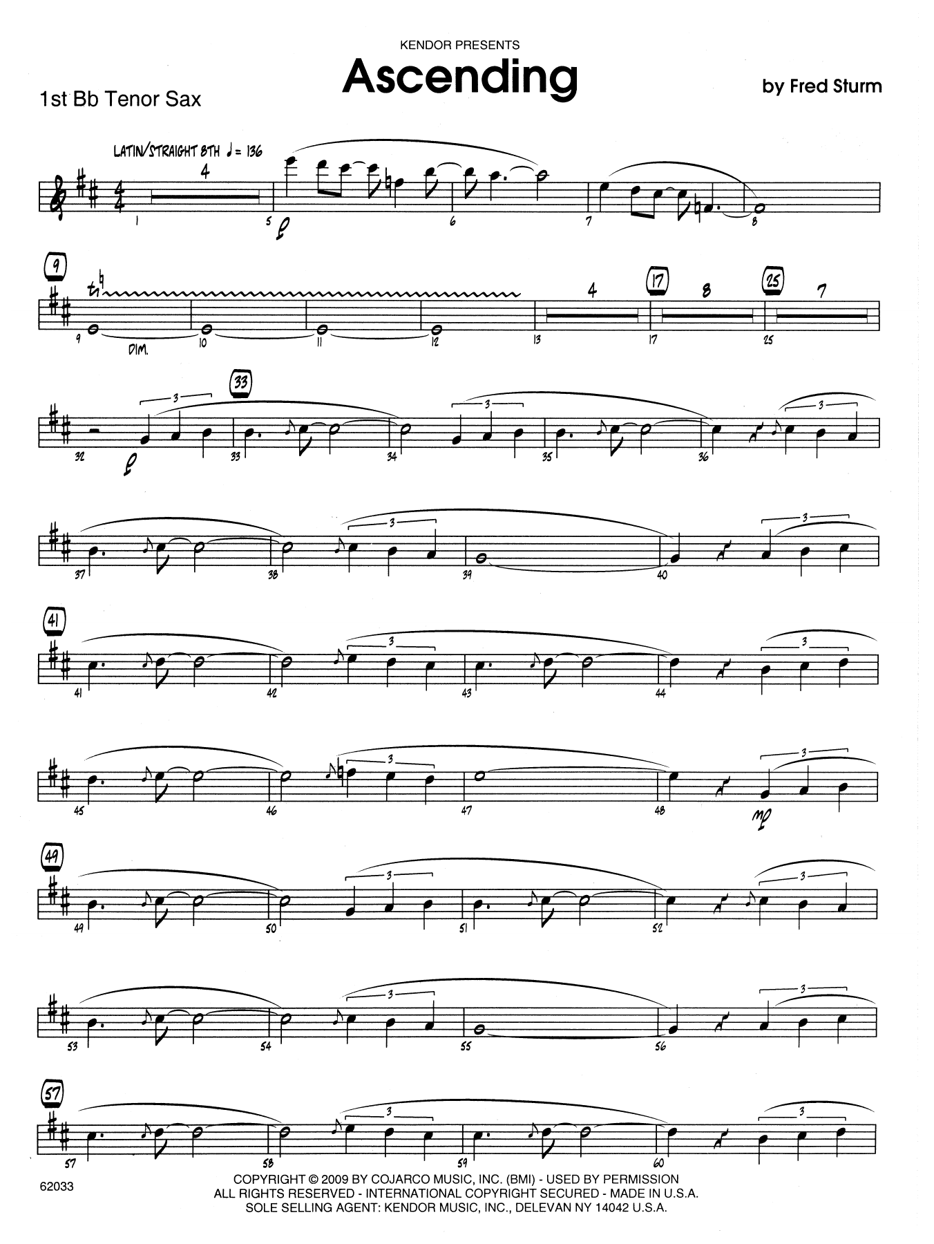 Download Fred Sturm Ascending - 1st Tenor Saxophone Sheet Music