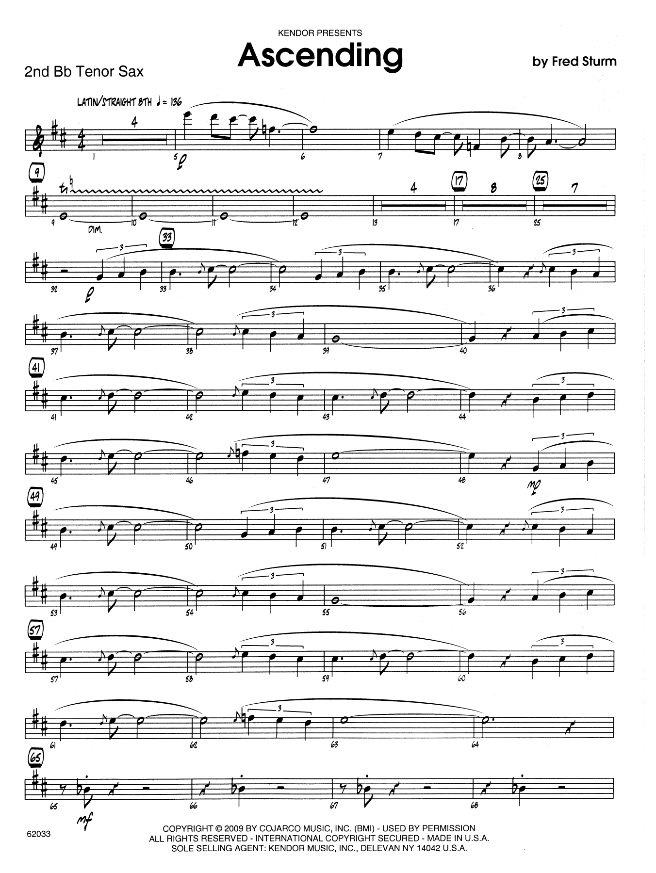 Download Fred Sturm Ascending - 2nd Bb Tenor Saxophone Sheet Music