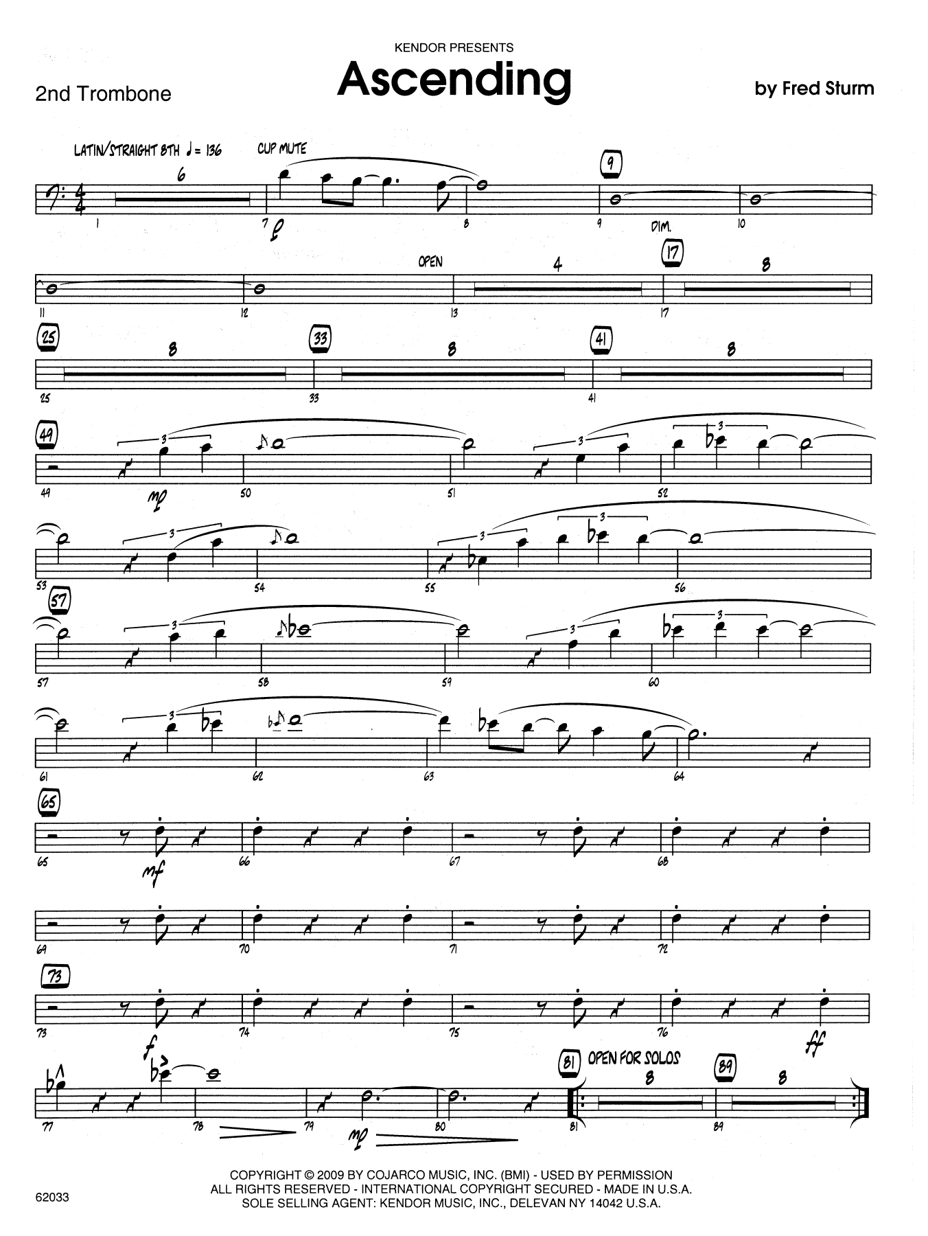 Download Fred Sturm Ascending - 2nd Trombone Sheet Music