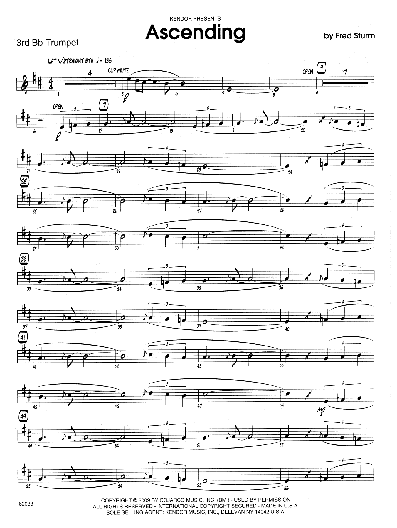 Download Fred Sturm Ascending - 3rd Bb Trumpet Sheet Music