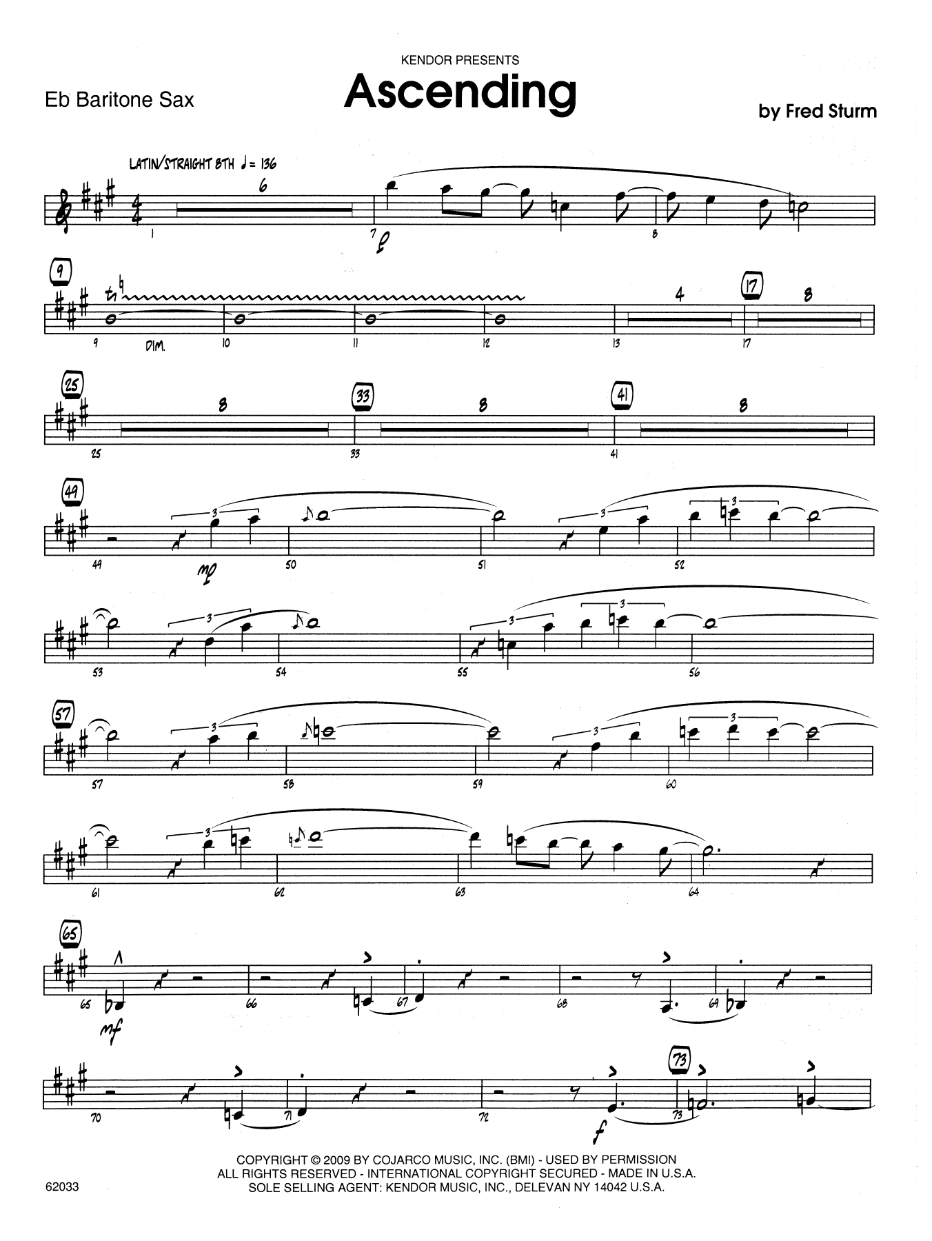 Download Fred Sturm Ascending - Eb Baritone Saxophone Sheet Music