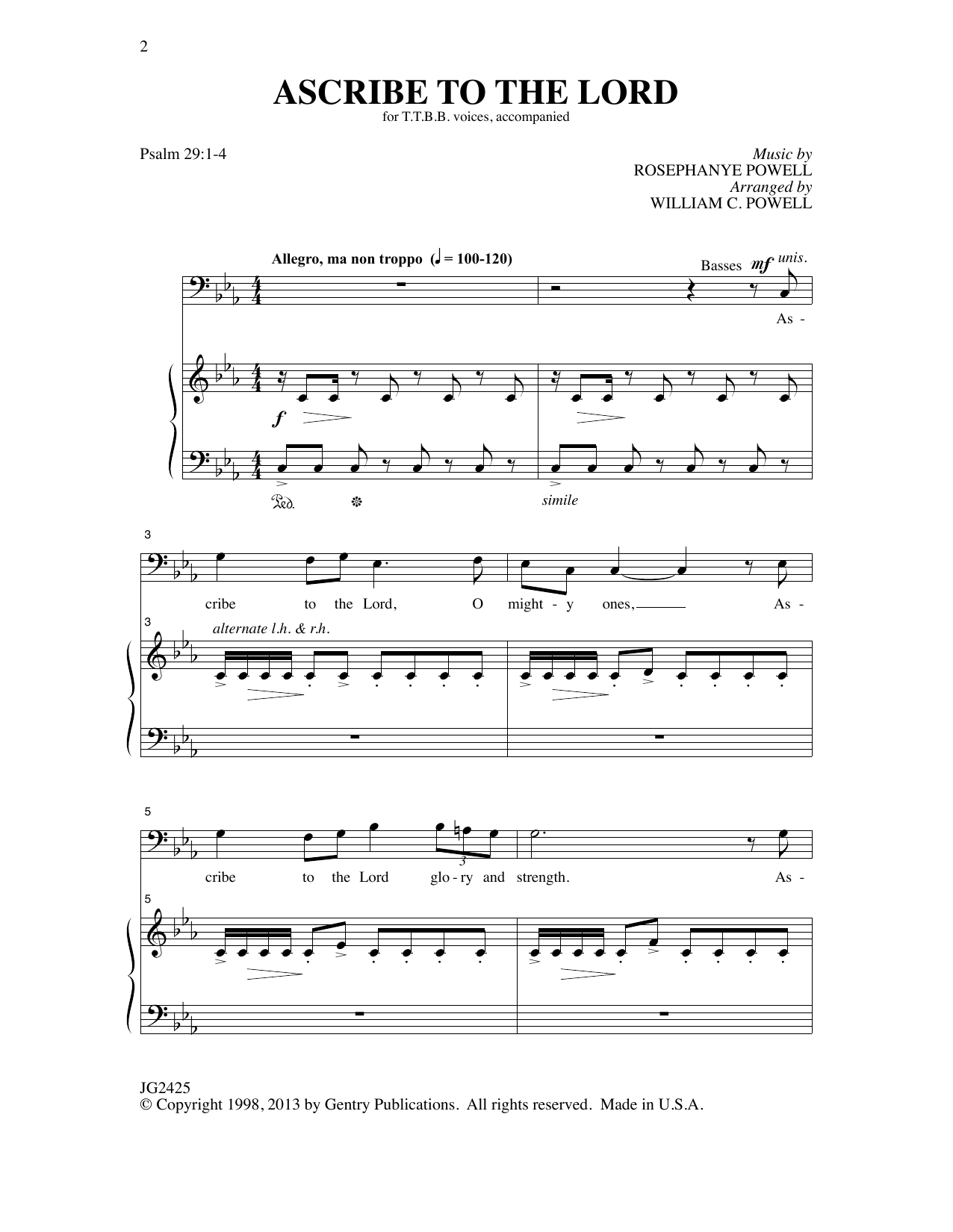 Download Rosephanye Powell Ascribe To The Lord (arr. William C. Po Sheet Music