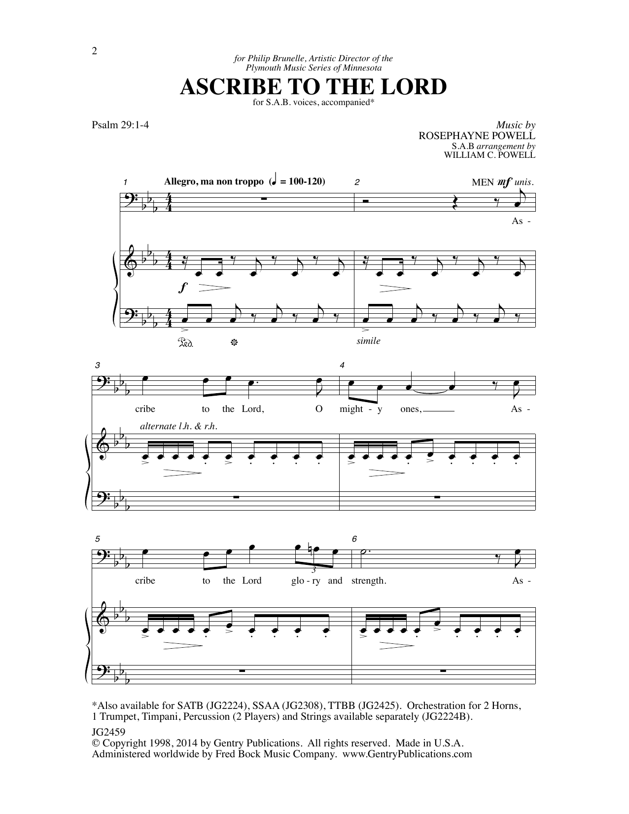 Download William C. Powell Ascribe to the Lord Sheet Music